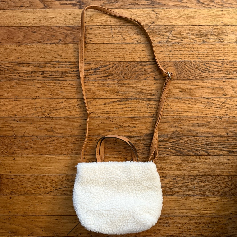 Cute small fake wool crossbody